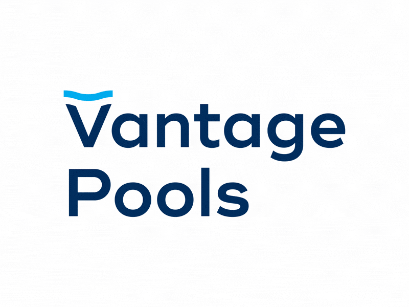 Vantage Pools logo animation after effects animation animation branding identity logo logodesign logotype motion motion design typography logo