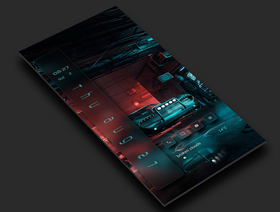 Blue Lights for KLWP design homescreen mobile ui ux