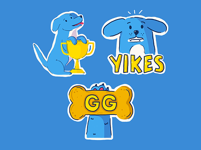Twitch Emotes dog doggy emotes gaming illustration illustrations twitch yikes
