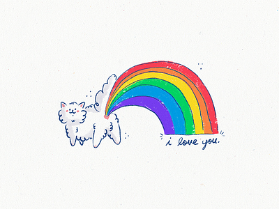 Rainbow Cat cat illustration love rainbow