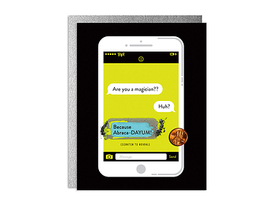 Abraca-DAYUM Scratch-off! cards cheesy illustration love phone scratch scratch off stationery text
