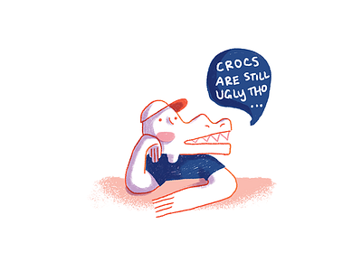 Crocs are ugly alligator crocodile cute illustration