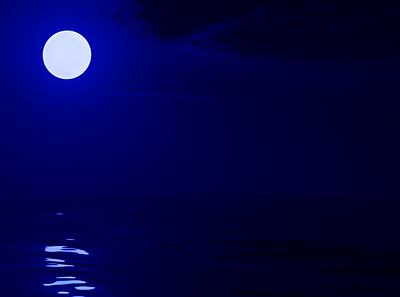 Ocean on the night 3d 3d image design moon night ocean