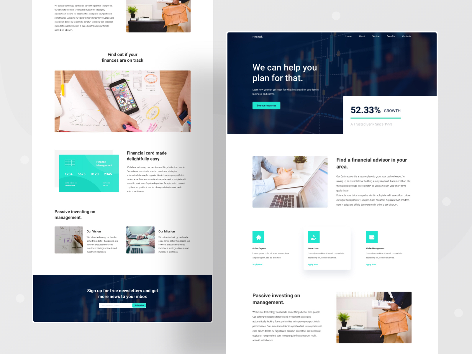 Finatek landing page by Saikat Kumar on Dribbble