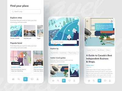 Travel mobile application design exploration applicatioon business character design guide header hybrid illustration illustrations ios mobile mobile app travel trendy typography ui user inteface ux web website