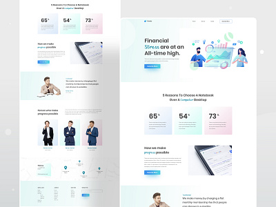 Landing page design bank business character color design finance finances financial fintek gradient graphicdesign header illustration illustrations ui user experience userinterface ux web website