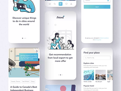 Travel application android app application business character color explore header hybrid app illustration illustrations ios mobile mobile app mobile ui mobile uiux tour ui ux web website