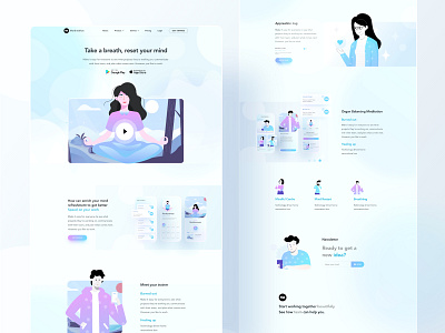 Mental Health Landing Page application branding business design header homepage illustration illustrations meditation mental health mobile app trendy ui ui design uiux ux ux design uxui web website