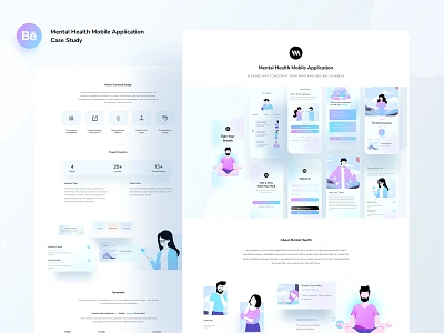 Mental health mobile application case study app color design header illustration illustrations ios ios7 meditation mental health nobile research typography ui users ux uxdesign web website