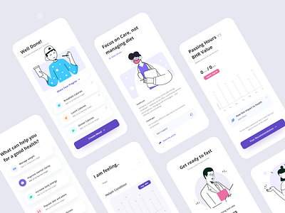 Healthcare Mobile Application color design header health health app health care healthcare healthcare app illustration illustrations ios medical mobile app mobile ui typography ui uiux ux web website