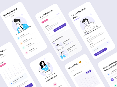 Healthcare Mobile Application application branding design doctor health health app healthcare illustration illustrations ios medical app mobile app mobile app design mobile ui typography ui uiux ux web website