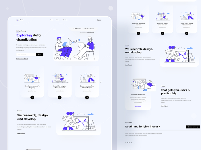 Data visualisation landing page exploration by Saikat Kumar on Dribbble
