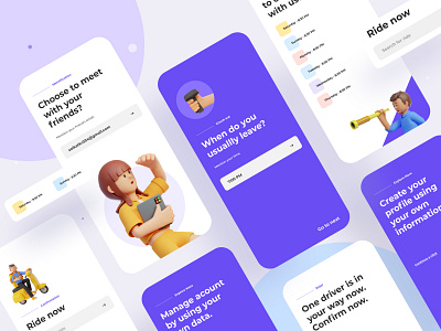 Virtual connection mobile application 3d app application business connection delivery design header illustration illustrations ios mobile app rent rider typography ui ux uxui web website