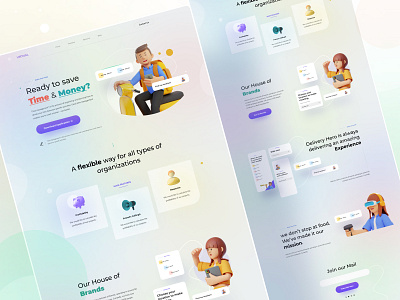 Landing Page application business character connection delivery delivery app design header illustration illustrations landing page typography ui ui ux uiux ux web web design webdesign website