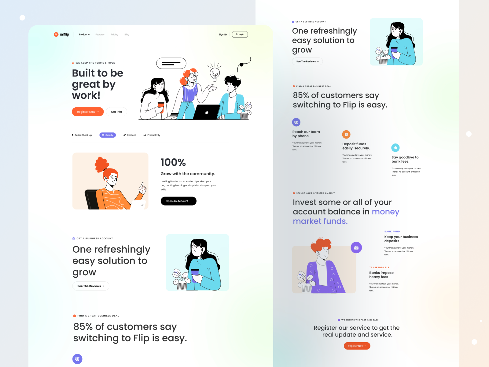 Landing page by Saikat Kumar for Unflip on Dribbble