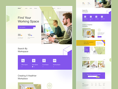 Co-working space agency business co-working coworking coworking space design header illustration illustrations office space support ui web website
