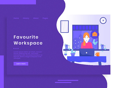 Header Workspace character color header illustration illustrations template website workspace