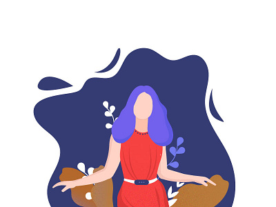 Illustration abstract character color dream female forest girl illustration
