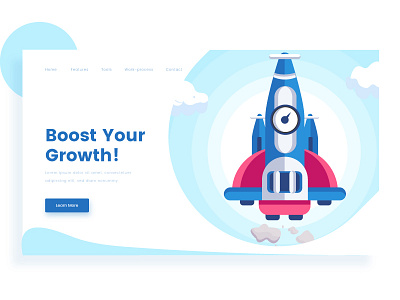 Illustration boost color design header illustration illustrations quality ship space ui