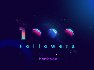 thank you 1000 color earth follower gradient illustration illustrations planet thank you