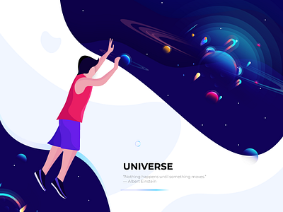 Illustration character circle dark header illustration illustrations planet sky star ui universe web