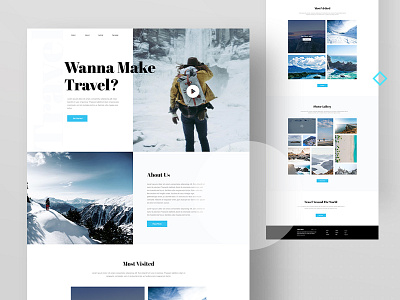 Travel Agency color design gradient header illustration landing page tour travel travel agency typography ui ux web website