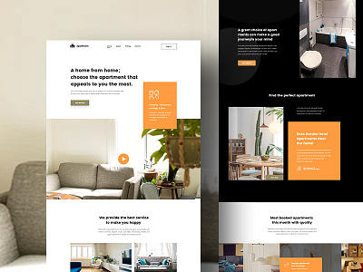 Apartment landing page apartment branding business color company design header illustration illustrations interface landing location rent ux