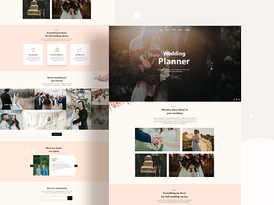 wedding planner landing page arrangement ceremony character design event gradient header illustration illustrations planner typography ui ux web website wedding