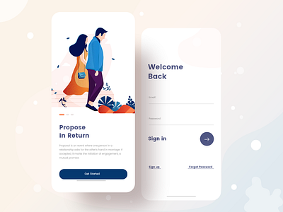 log in flow design for app