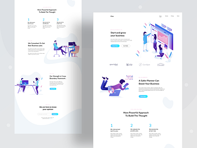 Business operation landing page business character color header illustration illustrations landingpage plant support teamwork typography ui ux vector web website