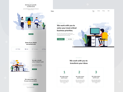 business analyst landing page agency analysis analyst business character color consultancy design firm gradient header illustration illustrations minimal ui ux web website