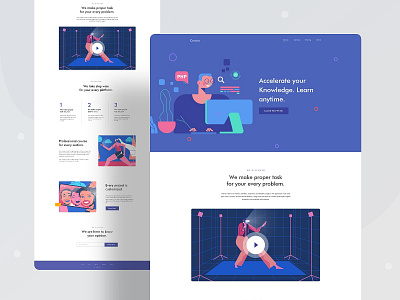 learning course in different platform-landing page branding character color course design header illustration illustrations learning learning platform online typography ui web website