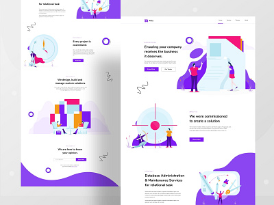 Company services Landing page exploration analysis analyst brand design business character color design designs gradient header illustration illustrations product design trndy typography ui user ux web website