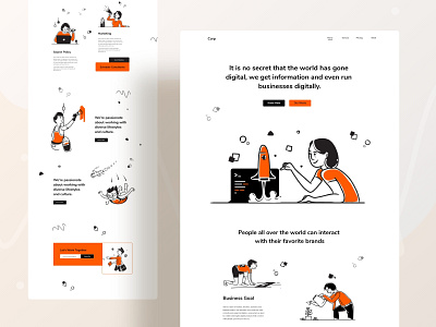 Landing page exploration boost branding business character design growth header illustration illustrations product design research trendy typography ui user ux vector web webdesign website
