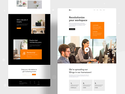 Co-working space landing page analysis business character co working color design gradient header illustration illustrations office office space ui ux web website