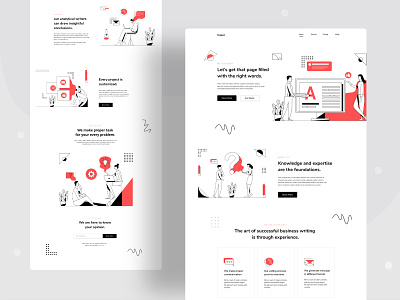 Landing page exploration agency branding business casestudy character color design designer firm header illustration illustrations landingpage product research typography ui ux website