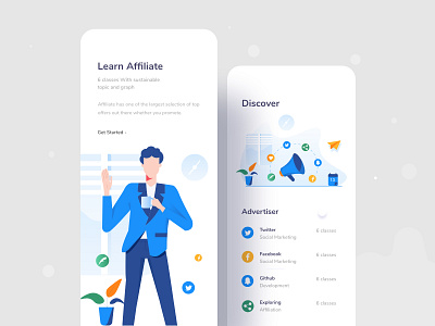 Affiliate learning application affiliate application apps character characters color content design header illustration illustrations ios marketing mobile strategy ui user ux web website