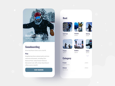 Snowboarding application exploration application blog character color design header illustration illustrations ios mobile mountain rent riding snowboarding travel typography ui ux web website