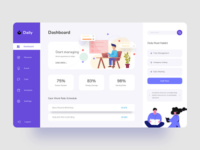 Dashboard Exploration application branding character dashboard design header illustration illustrations ui ux web web app website