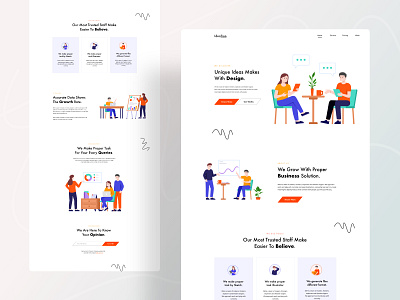 landing page exploration agency agency website application believe business character design digital growth header illustration illustrations minimal product design research typography ui ux web website