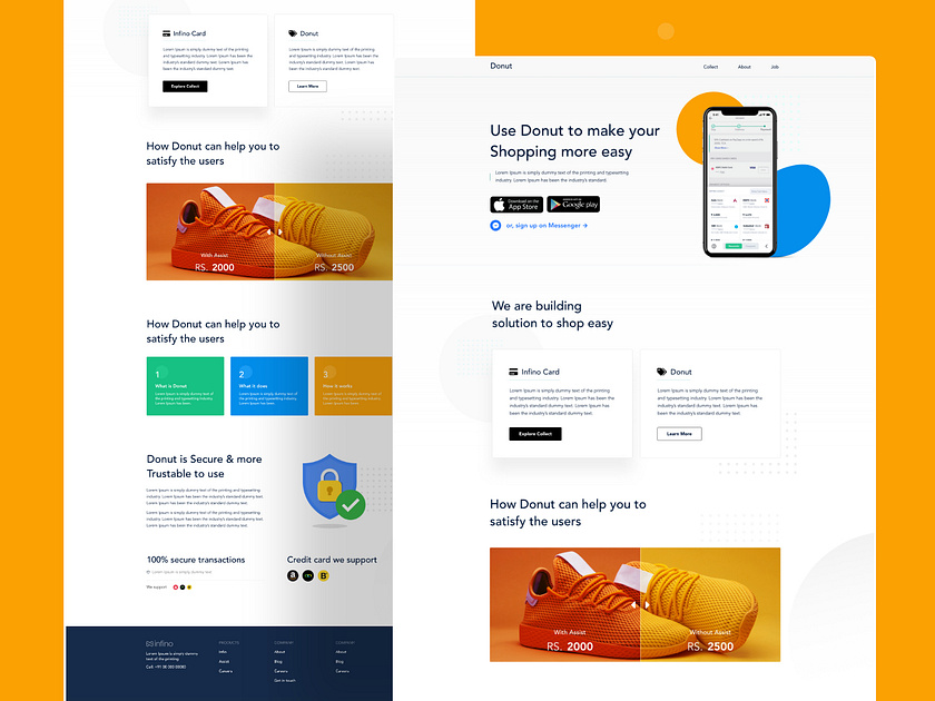 Donut app landing page design by Saikat Kumar on Dribbble