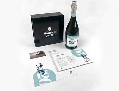 Samsara Winner's Circle 2020 bottle branding champagne circle print samsara teal typography winners