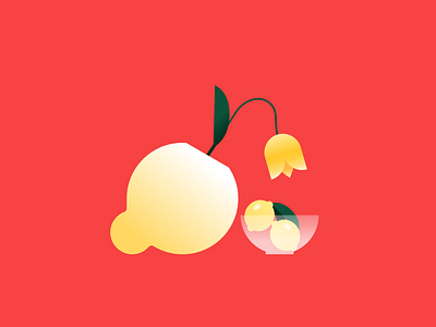 Tulip 🍋 bowl flower gradient illustration lemon lemons shapes sketch tulip vase yellow