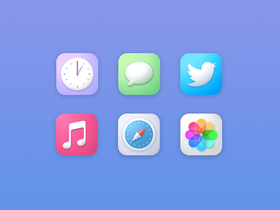 Gummy iOS14 🌈 3d app icon clock colorful figma homescreen icons ios app ios14 ios14icons messages music photos safari twitter