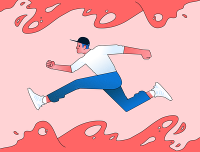 Jumpman 🏃🏻 adidas blue character design hat jump jumping jumpman man pink profile shoes sketch