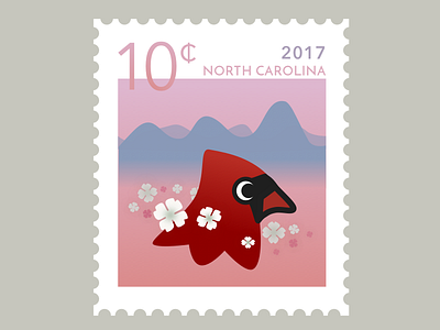 North Carolina Stamp bird icon logo north carolina sketch stamp