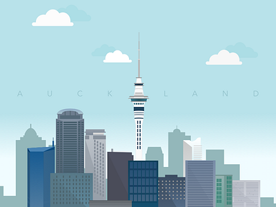 Hey Auckland 👋🏻 auckland city flat new zealand sketch skyline