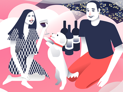 Pass That Real Quick, Mom? 🐶 character couple detail dog pattern picnic wine