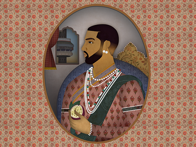 Shah Drake of the Mughal Six 🕌 ancient desi drake emperor history indian mughal portrait shah jahan toronto
