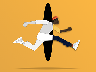 Gotta Hit The Deadline 🏃🏼‍♀️ adidas adv character eqt jump man person run yellow